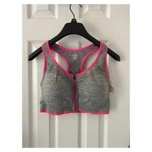 Danskin Now Zip Front Racerback Sports Bra 2XL